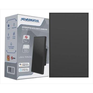 Imagem de Interruptor Zigbee Novadigital 1 Botão Topázio Preto - I12