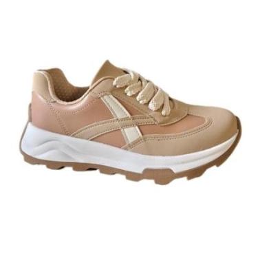 Imagem de Tênis Beira Rio Feminino Branco e Bege Ref:4328.104-Feminino