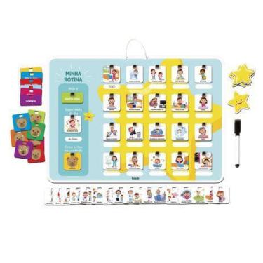 Imagem de Brinquedo Infantil Didático Quadro Minha Rotina Infantil - JUJUTOYS