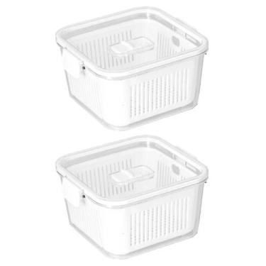 Imagem de Kit 2 Potes Herméticos Slim Multiuso 1.360 ML Branco - Paramount