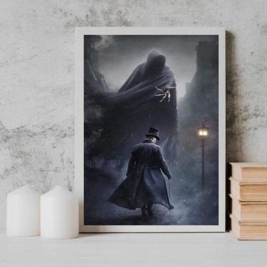 Imagem de Quadro Decorativo Exú Capa Preta 45X34Cm Branca