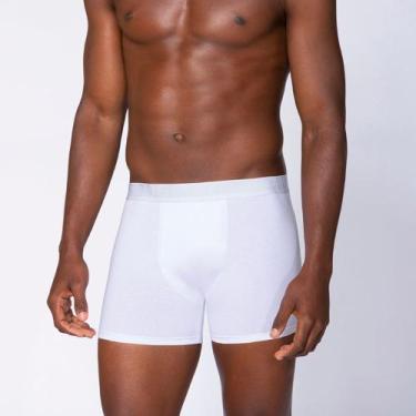 Imagem de Cueca Lupo Boxer Algodão com Elastano 784-088 C/2, Branco, Preto, 32, 