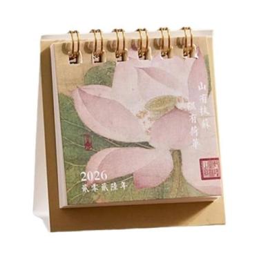 Imagem de Mini Calendário De Mesa 2026 Simples Criativo Com Espiral, Pequena Dec