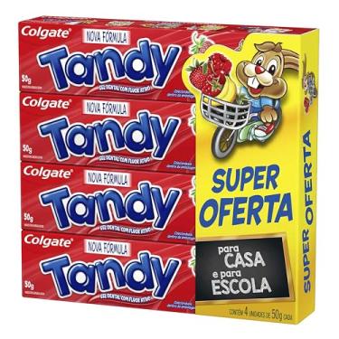 Imagem de Colgate Creme Dental Infantil Tandy Morangostoso 50g 4 unidades