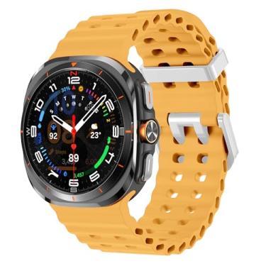 Imagem de Sodhad Pulseira de silicone macio compatível com Samsung Galaxy Watch 7 de 44 mm e 40 mm e pulseiras esportivas respiráveis para Galaxy Watch 7 6 5 4 de 44 mm e 40 mm / 6 Classic de 43 mm 47 mm / 5