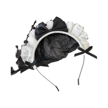 Imagem de Tiara De Renda Com Laço Para Fantasia De Halloween, Acessório De Cabel