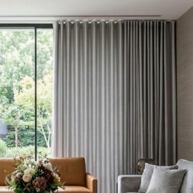 Imagem de Cortina Blackout Tecido 3.00m x 2.30m Para Trilho Suíço Sala Quarto Co