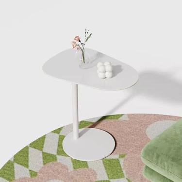 Imagem de Mesa de canto em forma de C para sofá deslizante embaixo - mesa lateral pequena para sala de estar, mesa lateral de sofá de quarto - móveis que economizam espaço