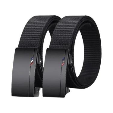 Imagem de Cinto De Lona Masculino, 2 Peças, Macio, Versátil, Casual, Fivela Auto