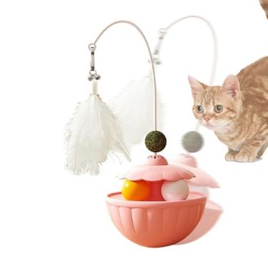 Imagem de Brinquedos interativos para gatos | Varinha provocadora de animais de estimação com bolas de erva de gato - Brinquedo de varinha provocadora de gatinho, para varandas pequenas, médias, grandes