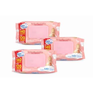 Imagem de Lenço Umedecido Sem Álcool - 420 Toalhas Umedecidas (Rosa)