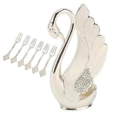 Imagem de Conjunto de colheres de café, 6 colheres de chá de liga para mexer café e sobremesa, com acabamento polido espelhado, adequado para festa de cozinha em casa (garfo)