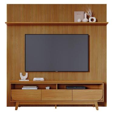 Imagem de Rack Bancada Com Painel Luna Cumaru Para Tv Até 75” - Madetec