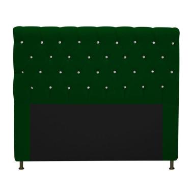 Imagem de Cabeceira Cristal 195cm King Size com Strass Suede Verde
