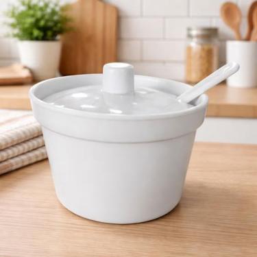 Imagem de Açucareiro Farinheiro Saleiro com Colher Branco de Melamina - Thika