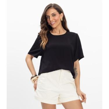 Imagem de Blusa Viscose Double Feminina Endless Preto, G, Preto