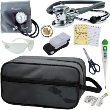 Imagem de Kit Academico Enfermagem Premium Preto Completo - Love Saude, GRAFITE 