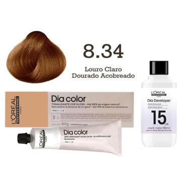 Imagem de Tonalizante Dia Color 8.34 Louro Claro Dourado Acobreado + Emulsão Rev