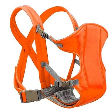 Imagem de Canguru Baby Carriers Passeio Carregador Ergonômico Bebê Até 15kg Ajustável Conforto Laranja