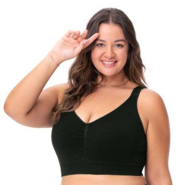 Imagem de Top Jacquard com Bojo Removível sem Costura Leve Trama Preto - Zee Ruc