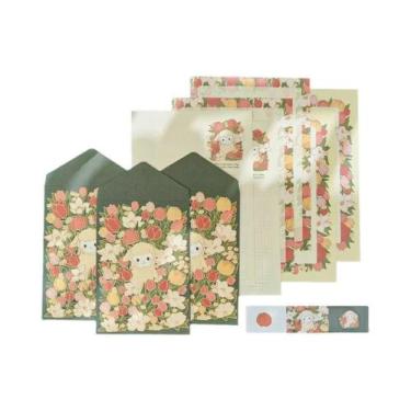 Imagem de Conjunto De Papel Para Cartas Com 6 Folhas E 3 Envelopes, Material De 