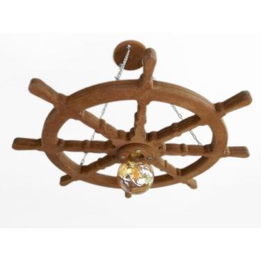 Imagem de Lustre Luminária Pendente 65Cm Leme De Navio Rústico 1B - Eco.Start