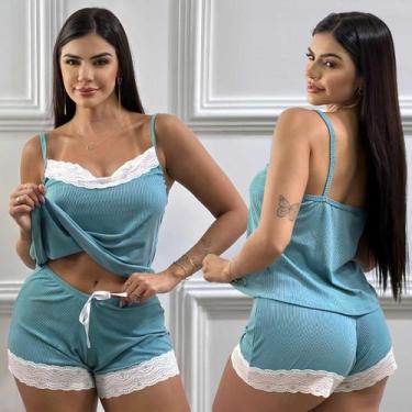 Imagem de Baby Doll Canelado Kemillyn, GG, Verde
