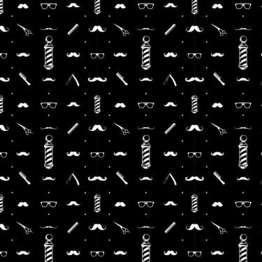 Imagem de Papel De Parede Preto Cabeleireiro Retro Autocolante Lavável