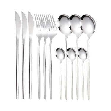 Imagem de Conjunto De Talheres Finos De Aço Inoxidável 12 Peças Portugal: Faca D