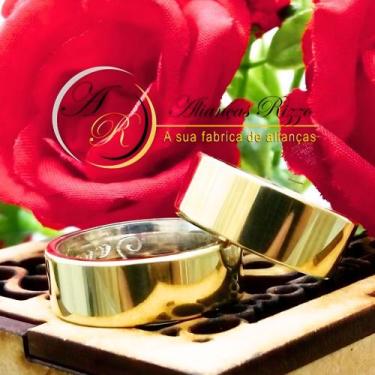 Imagem de Par de Alianças 7mm Reta Casamento e Noivado Garantia Eterna - Produto