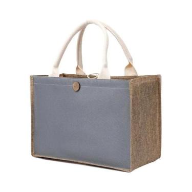 Imagem de Bolsa De Compras Feminina De Grande Capacidade Em Cor Sólida De Imitaç