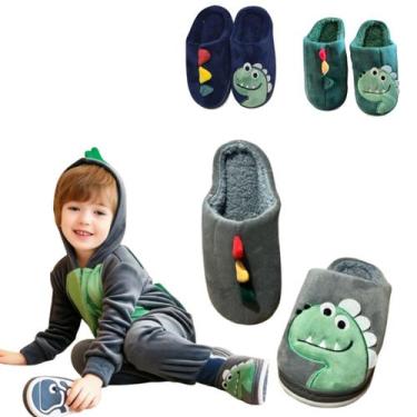 Imagem de Pantufa Infantil Menino 3D Dinossauro emborrachada Quentissima - LU Im
