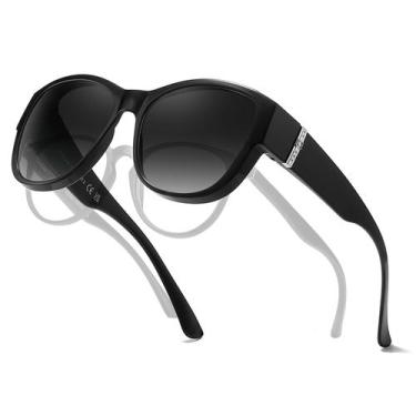Imagem de Gafas de Sol Polarizadas UV400 TJUTR para Usar Sobre Anteojos A3 Negro