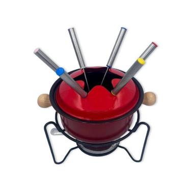 Imagem de Conjunto Fondue Vermelho com 10 Peças Carne Chocolate