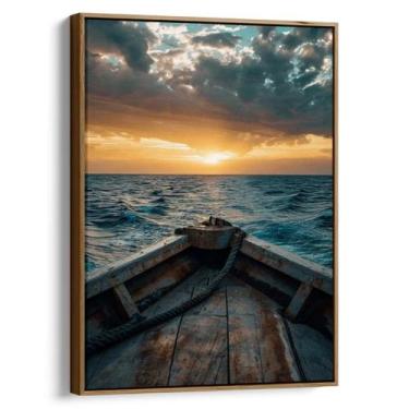 Imagem de Quadro Mar de Esperança ao Pôr do Sol - Mioquadros, 120x80 cm, Tabaco
