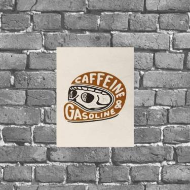 Imagem de Placa Parede Capacete Gasolina E Cafeína 18x27cm