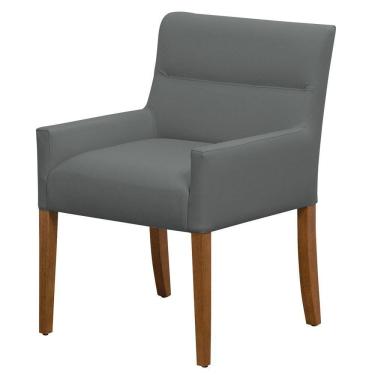 Imagem de Cadeira Para Mesa De Jantar Angel Base Madeira Corano Cinza - Nexta Casa