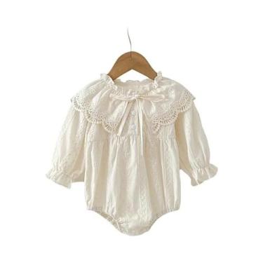 Imagem de Macacão Infantil De Manga Comprida Com Laço De Princesa E Gola Peter P