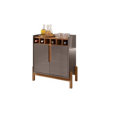 Imagem de Bar Adega Lizz Cinza Perola/Cedro - Casa D Móveis