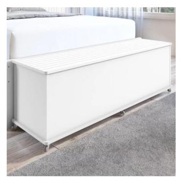 Imagem de Baú Banco Luca Branco Quarto Brinquedos Casa D Moveis