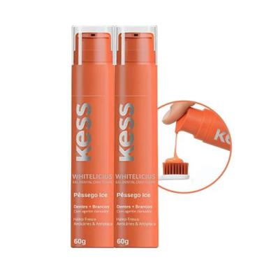 Imagem de Kit 2 Pasta de Dente Gel Dental Creme Whitedelicious Kess Pêssego Ice 