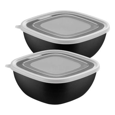 Imagem de Jogo De Potes Tramontina Mixcolor Polipropileno Preto 2 Litros 2 Peças