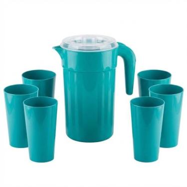 Imagem de Conjunto Jarra 2L Copos 400ml Plástico Livre BPA Bebidas Frias Fácil L