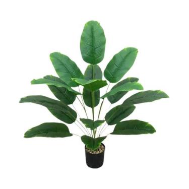 Imagem de Palmeira Artificial De 82cm Com Galhos De Folhas Verdes De Plástico E 