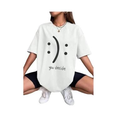 Imagem de Camiseta Casual Feminina De Algodão Com Estampa Harajuku, Estilo Hip H