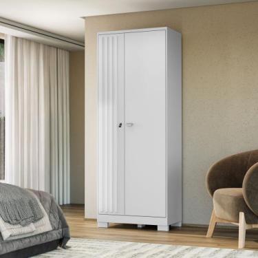 Imagem de Armário Multiuso Ripado 2 Portas Cabideiro Organizador Vassoura Virtus