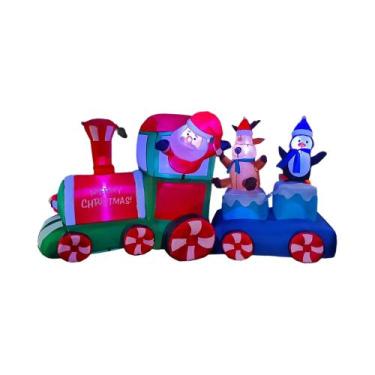 Imagem de Boneco De Neve Inflável De Natal De 1,8m Com Luzes LED Para Decoração 