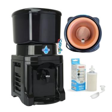 Imagem de Filtro de Água Natalia 8.6 l para Purificação em Polipropileno e Cerâmica com Cuba de Barro e Boia para Cozinha Preto
