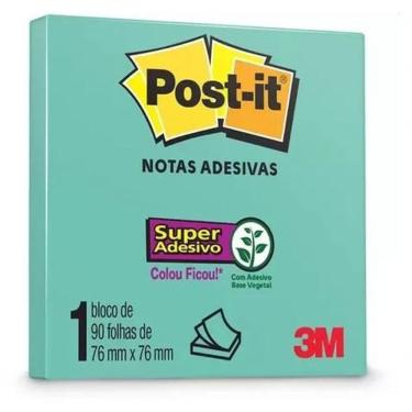 Imagem de Bloco Adesivo 3M Brasil Post-it 76X76 com Folhas Reposicionáveis 90 Unidades para Recad...