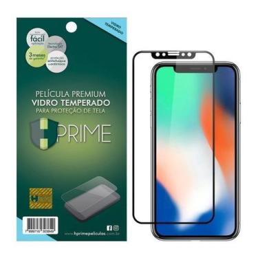 Imagem de Película Hprime Vidro Temperado Iphone X Preto ColorGlass 6D - Cobre T